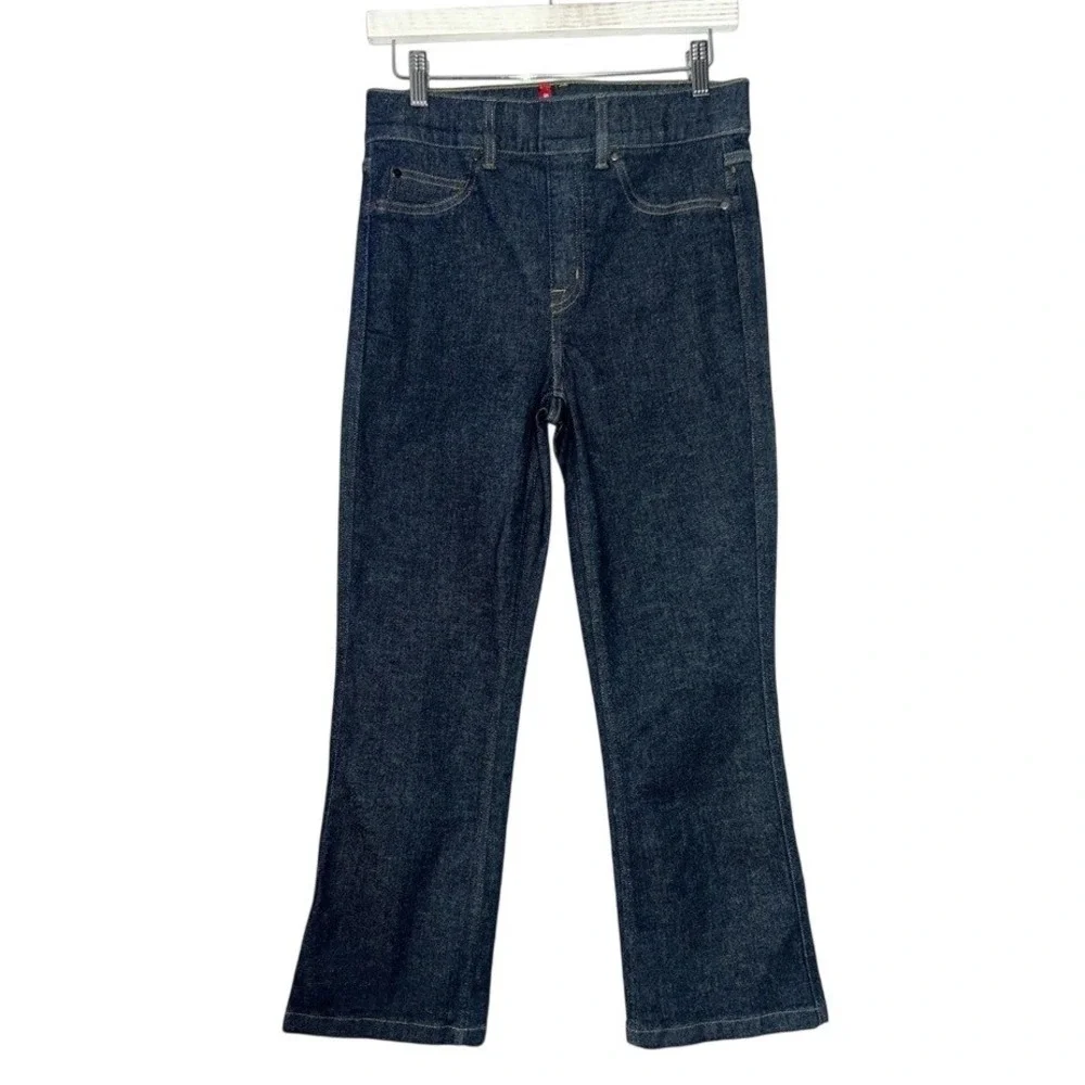 Spanx Straight Leg Woman's Denim Pants Raw Indigo Pull On Sz Medium